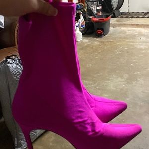 Pink sock heels